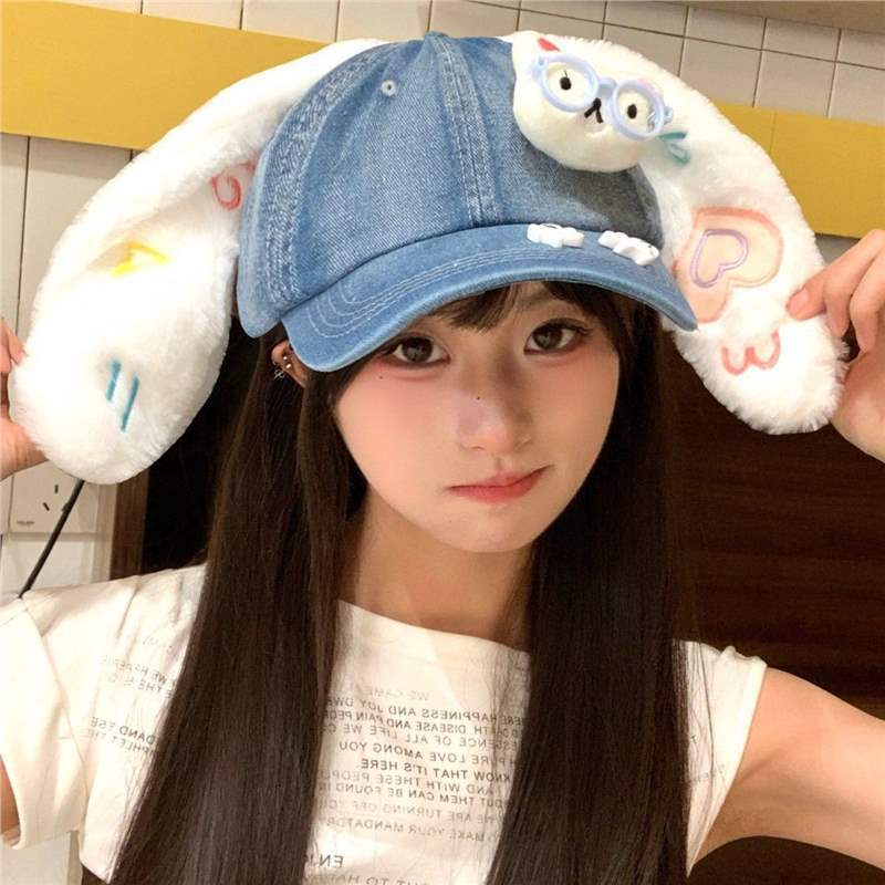 Velvet denim autumn cute fashionable baseball cap