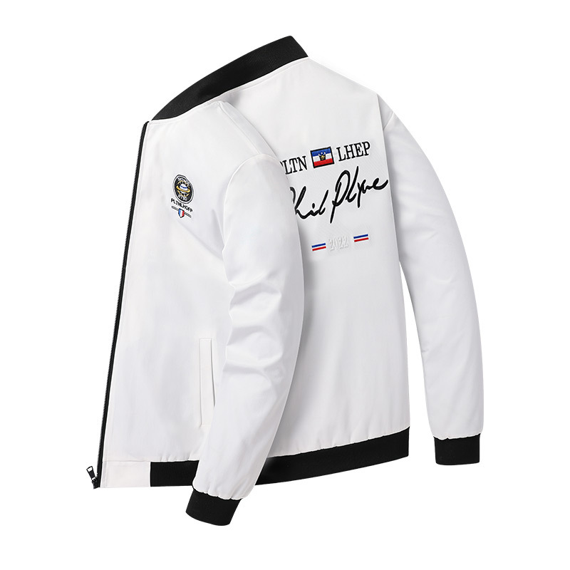 Spring and Autumn outerwear men's Korean version trendy casual and handsome printed jacket men's trendy plush oversized_voghion.com