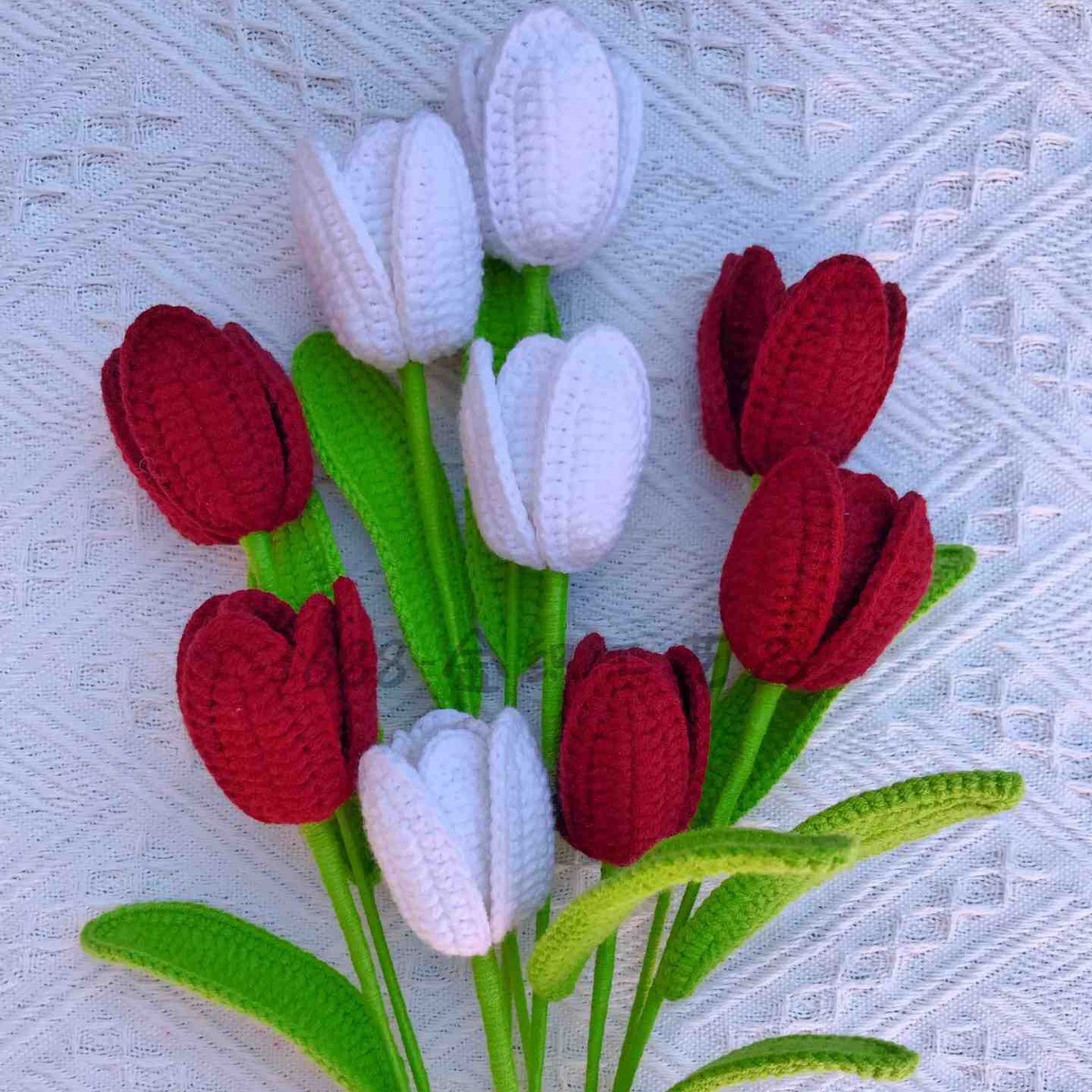 [완성 된 꽃 튤립] 흰색 1 가지