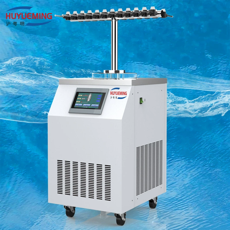 -80 ℃   FD-1T-80 Сенсорный экран T Тип стойки Вертикальный интерфейс сублимационной сушилки 24 бутылки с капсулами