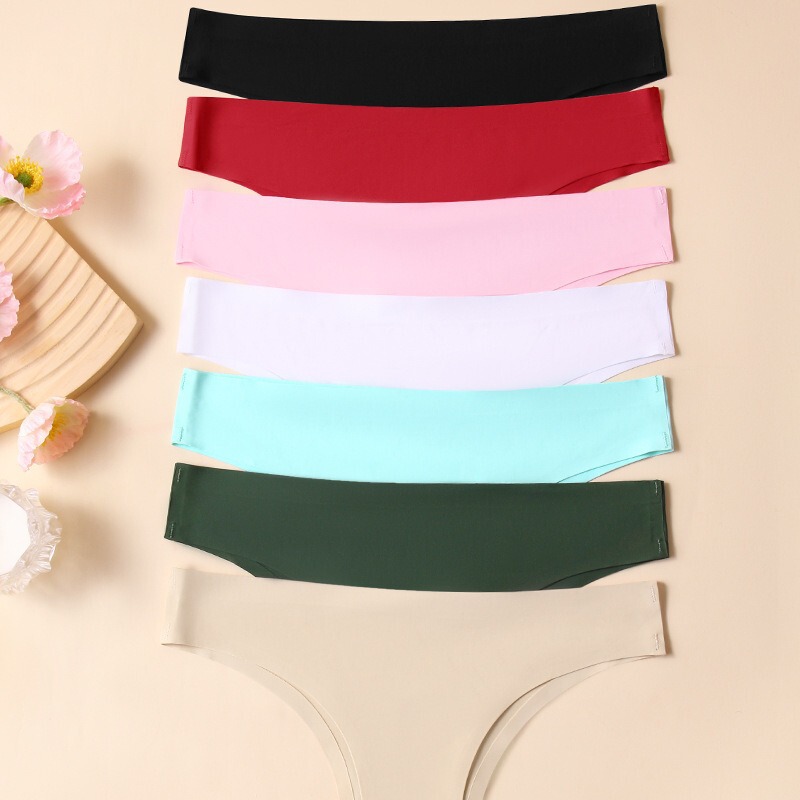 Cross-border seamless underwear Women's Ice Silk low waist breathable sports yoga fitness invisible briefs Brazilian pants in stock