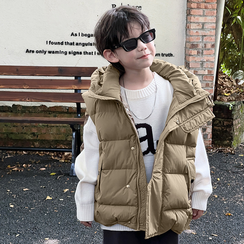 Ropa de invierno para niños chaleco de algodón para niños chaleco encapuchado para niños otoño y invierno para niños abrazadera de caballo caliente