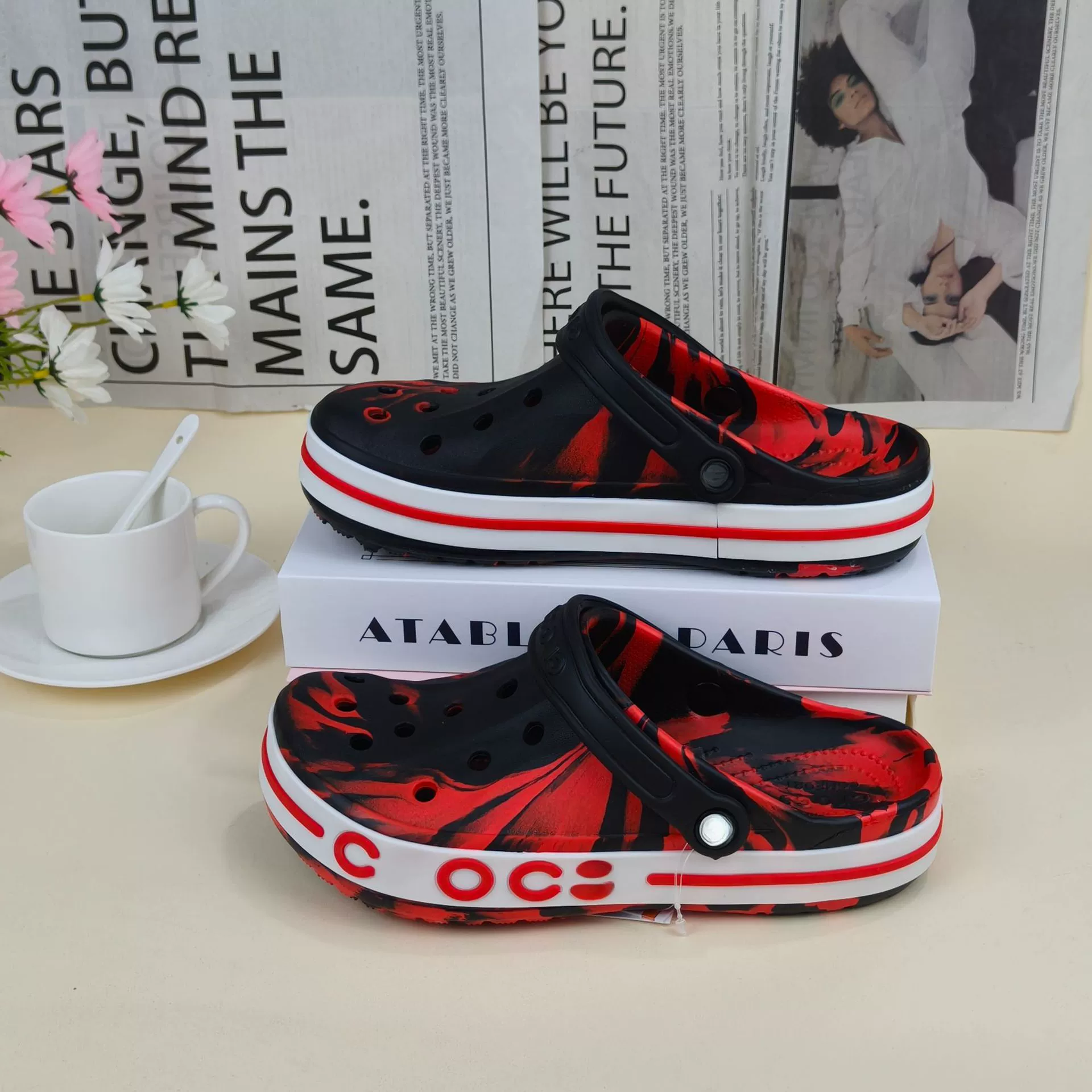 2025 новых печатных камуфляжных бежевых кроссовок с отверстиями для мужчин и женщин, пляжные сандалии для пар с противоскользящей подошвой для активного отдыха