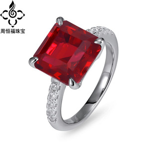 Cross-Border Supply of Accessible Luxury and Simple Cultivated Ruby Rings S925 Silver Inlaid Geometric Cultivated Colorful Treasure Rings European and American