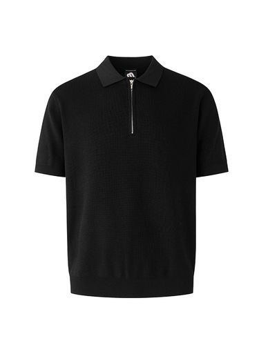 Simple casual knitted short-sleeved T-shirt for men in summer thin loose lapel top Korean style old money style outfit