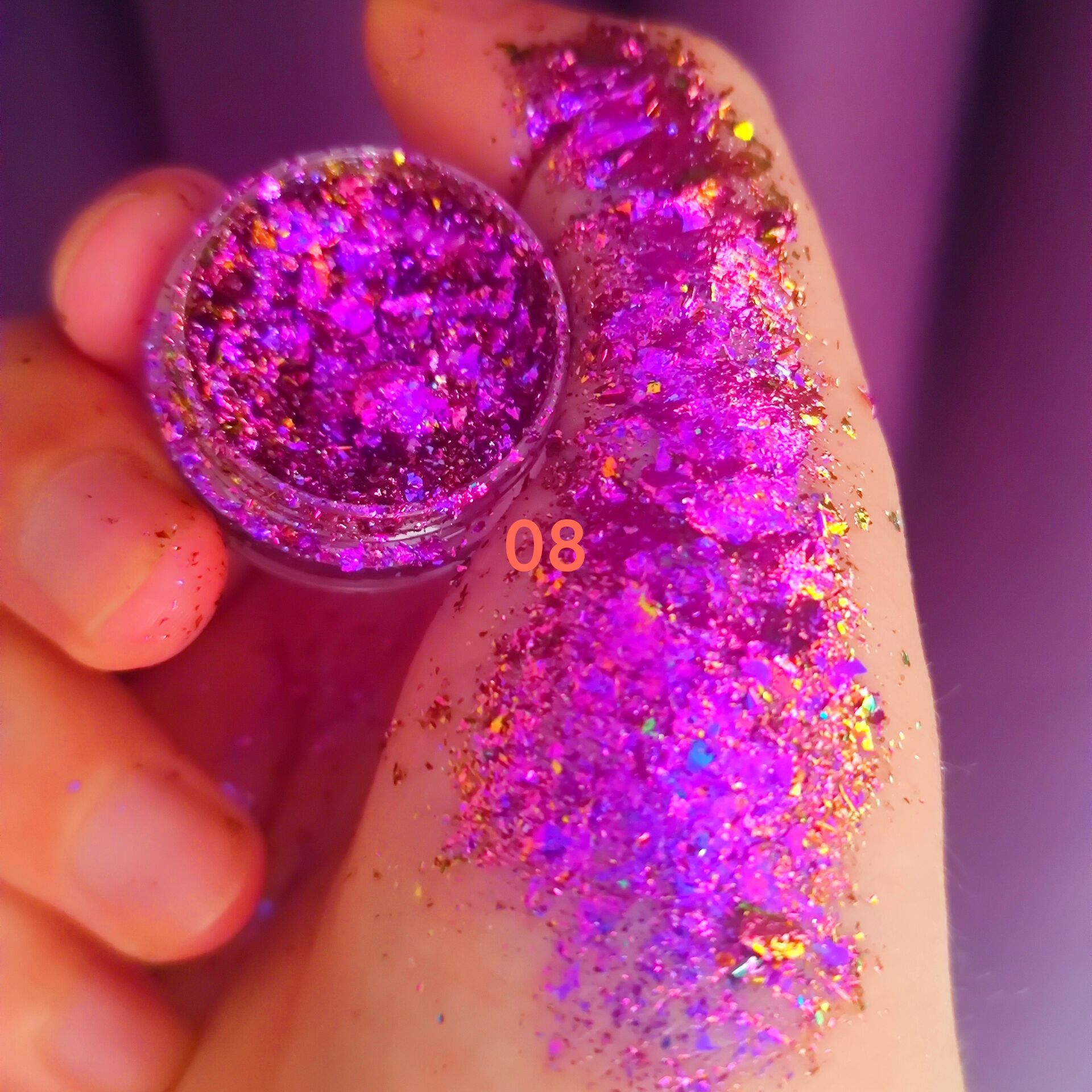 跨境外贸高亮超薄钻石变色龙粗偏光粉 chameleon flakes0.2g