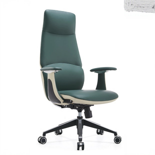 Adjustable Luxury Genuine Leather Executive Chair, Italian-Style Computer Chair, Home Manager Office Chair, Comfortable Long-Sitting Study Chair