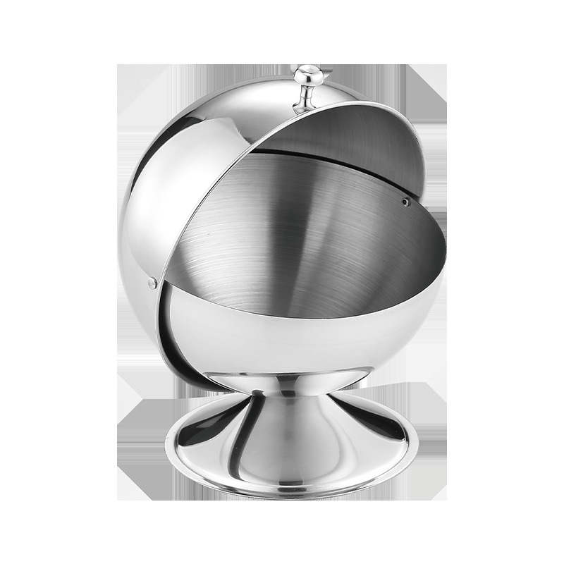 Stainless Steel Sugar Jar Set, Seasoning Jars, Spice Boxes, Globe-Shaped Sugar Containers, Snack Jars, Desktop Storage Jars