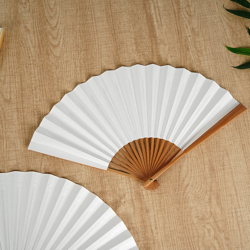 Abanico plegable blanco personalizado material de fabricación de bricolaje pintura arte de abanico de palacio creativo infinito abanico plegable abanico de pintura