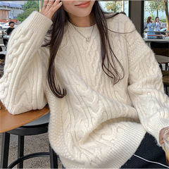 KANING ゆるくて優しいツイストプルオーバーセーター女性用 2025 秋冬新作厚くて柔らかくワックスのような怠惰なスタイルのセーター