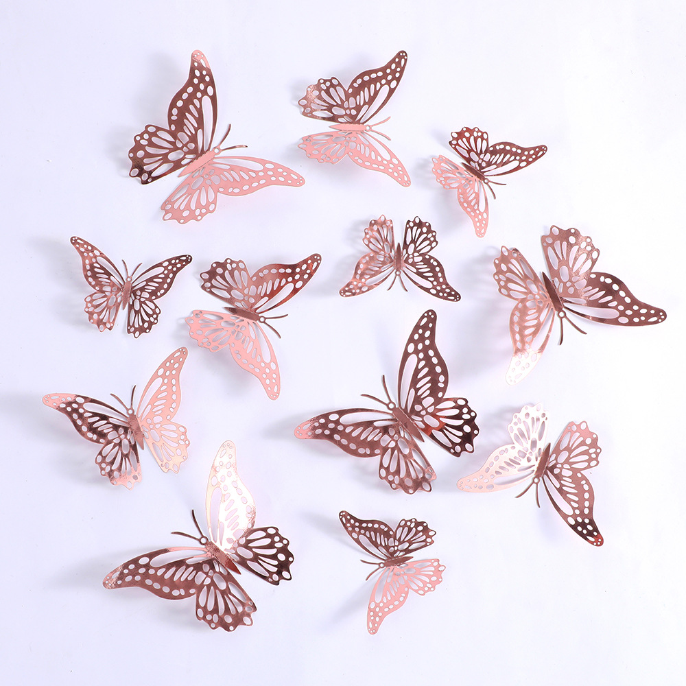 3d Butterfly Wall Stickers Colorful Metallic Decor For Home Party_voghion.com