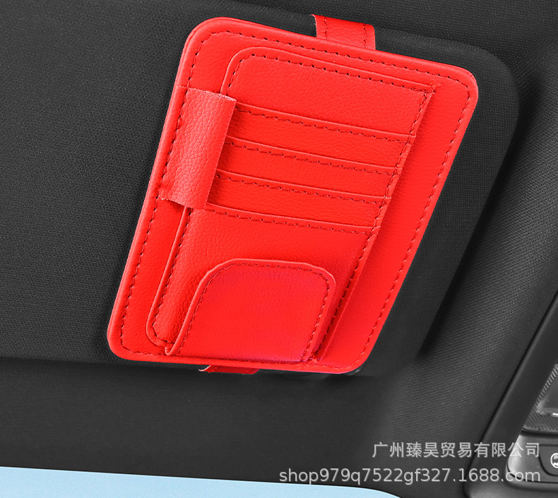 Car Sun Visor Storage Holder Multifunctional Car Glasses Holder Card Business Card Certificate Holder Bills Interior Storage Bag