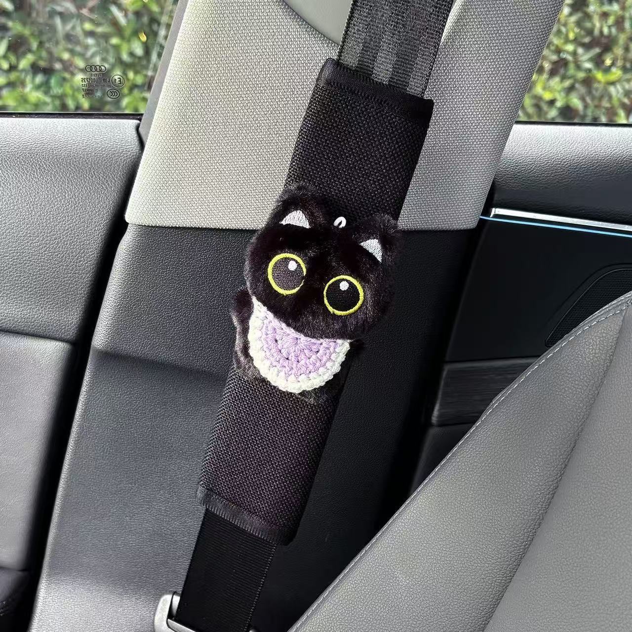 Squeaky Kitten Doll Seat Belt Shoulder Pad Cute Super Cute Stuffed Doll Car Interior Decoration Dropshipping