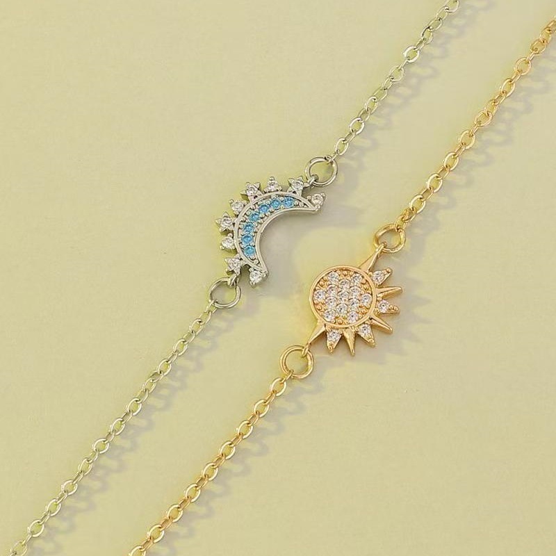 Cross-border explosions of the moon and the sun couple bracelet sun and moon shine necklace embrace the sun's moon ring wholesale