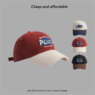 American Casual Color-matching Baseball Cap Women Spring and Summer Retro Street Soft Top Cap Couple Face Small Hat Men