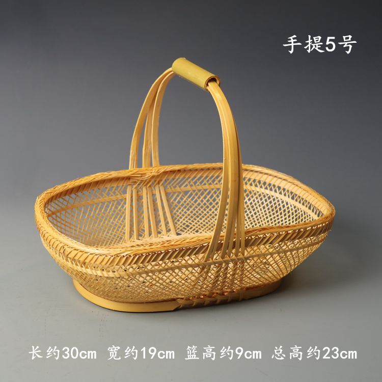送料無料純粋な手作り竹バスケット野菜バスケット収納バスケットポータブルバスケット杭州ブルー中空フルーツ卵トゥーム|undefined