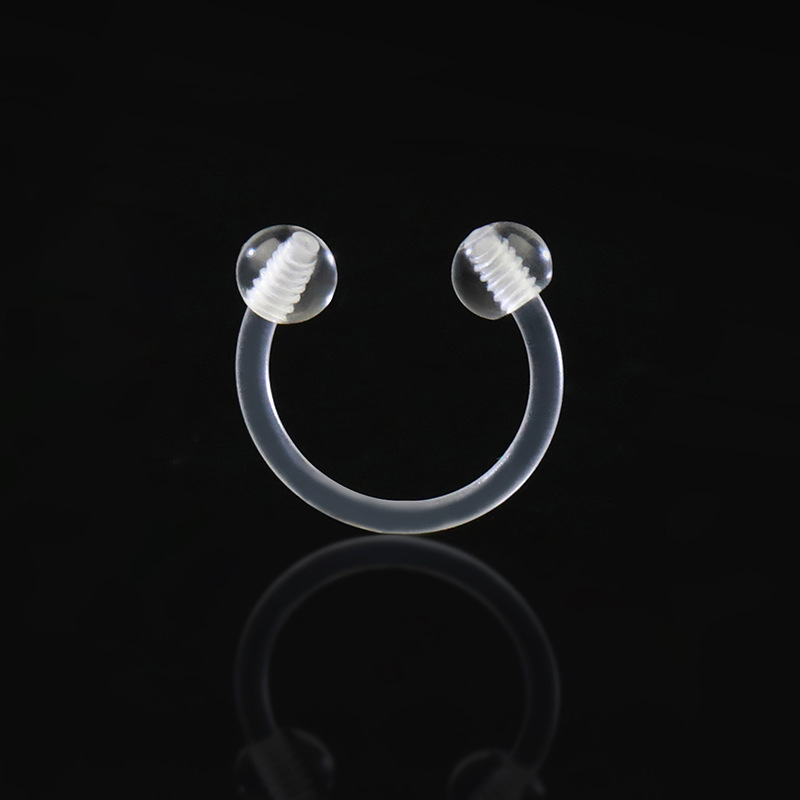 Transparenter U-förmiger Nasenstecker Ohrschmuck_voghion.com