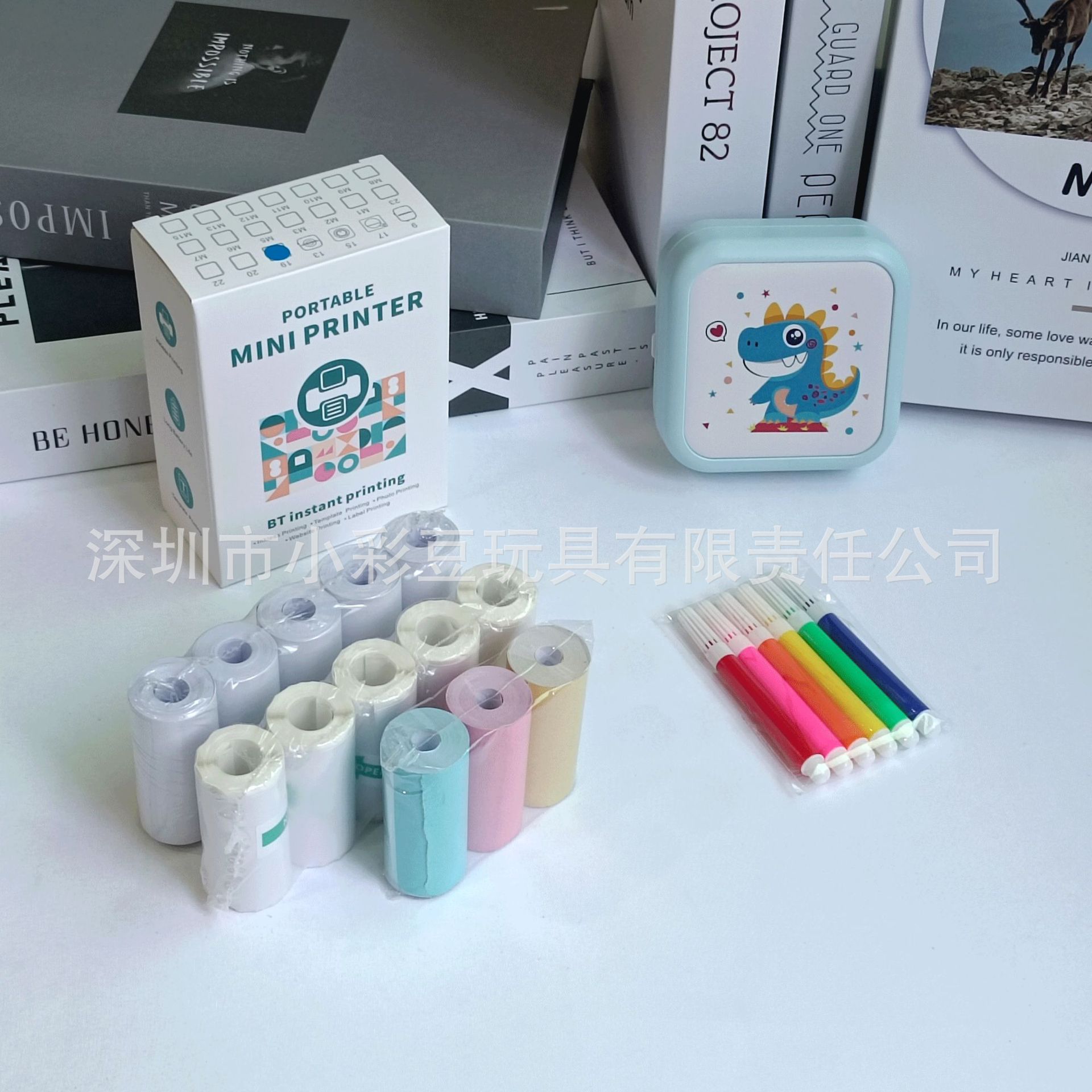 M3 공룡 블루 + 감열지 5개 + 접착지 5개 + 색종이 3개 + 색펜