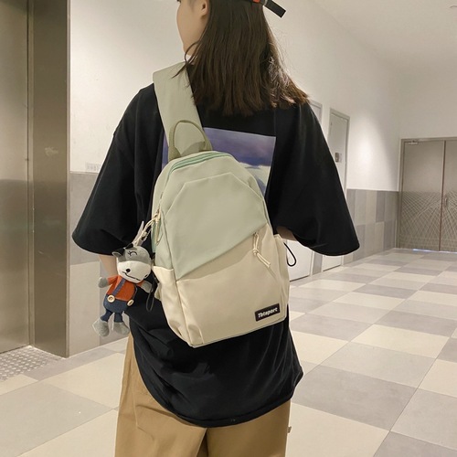 New fashionable casual male and female couple student sports shoulder bag Korean style cool workwear crossbody chest bag trendy