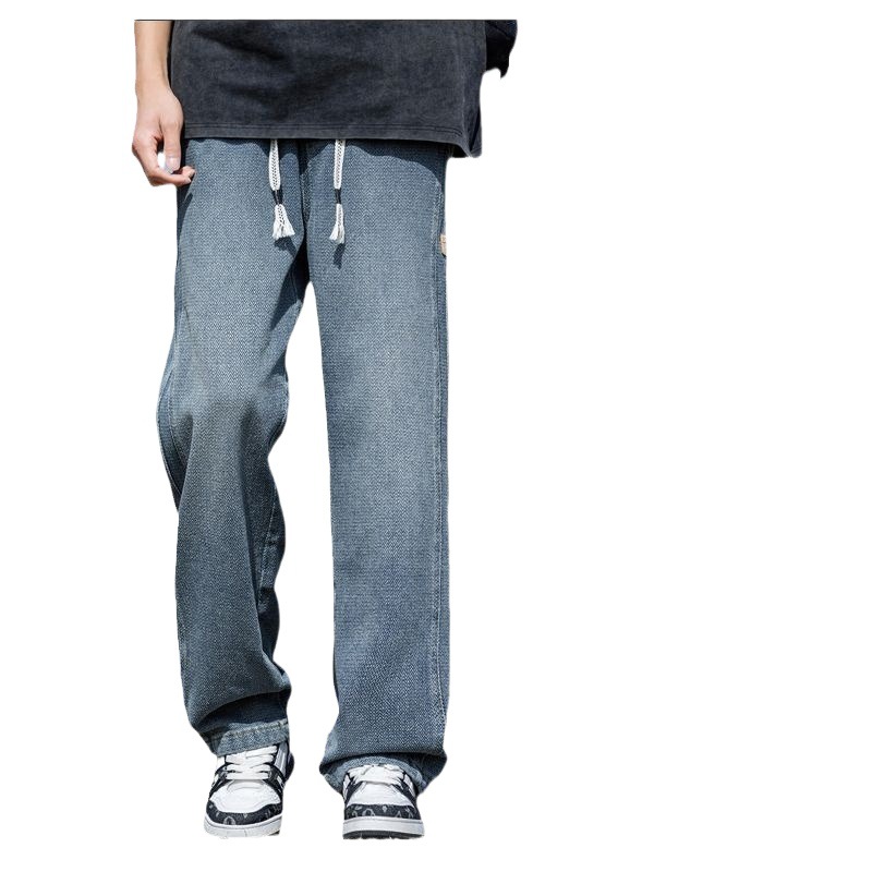 Vaqueros con estampado de cielo estrellado primavera para hombres pantalones casuales de pierna ancha americana suelta recta de la marca de moda para niños primavera y verano nuevo estilo
