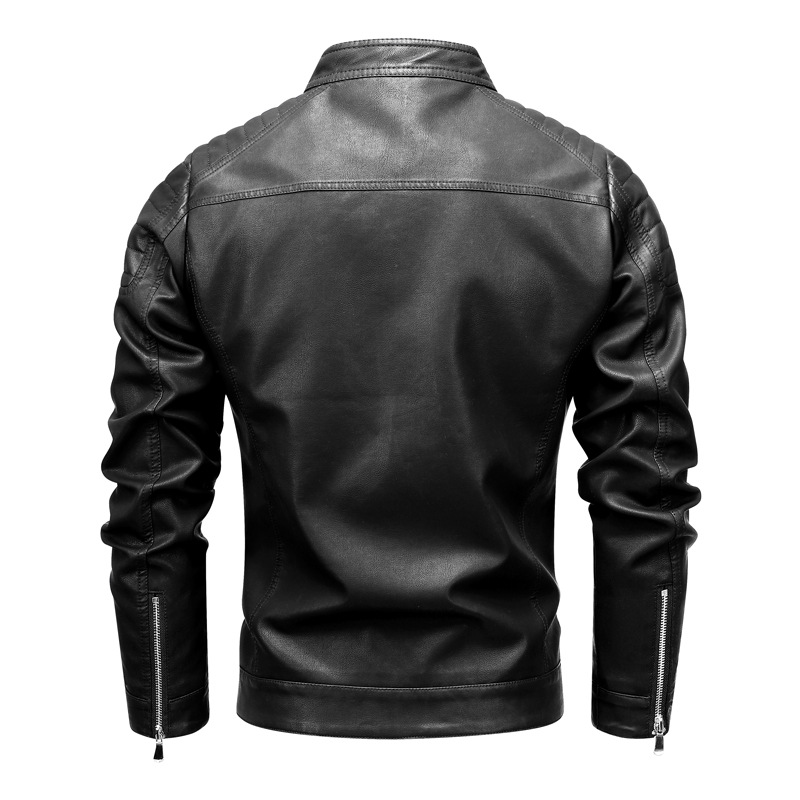 Chaqueta de cuero de hombre transfronteriza primavera y otoño nuevo abrigo coreano delgado chaqueta de motocicleta de hombre de cuello de pu chaqueta de cuero para hombre