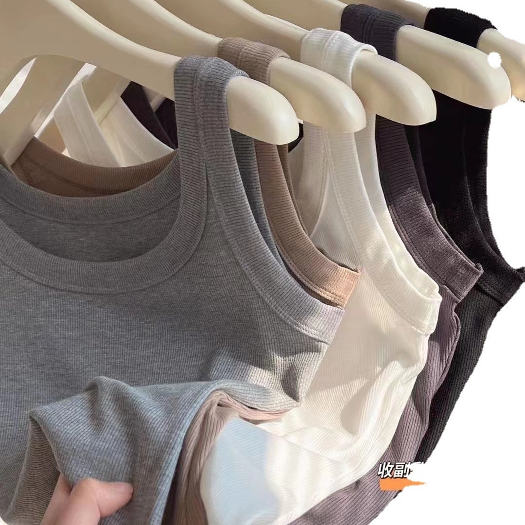 Liya mismo Estilo Chaleco sin fisuras bottom casual anti-exposición que cubre el pecho Chaleco de todo partido para las mujeres