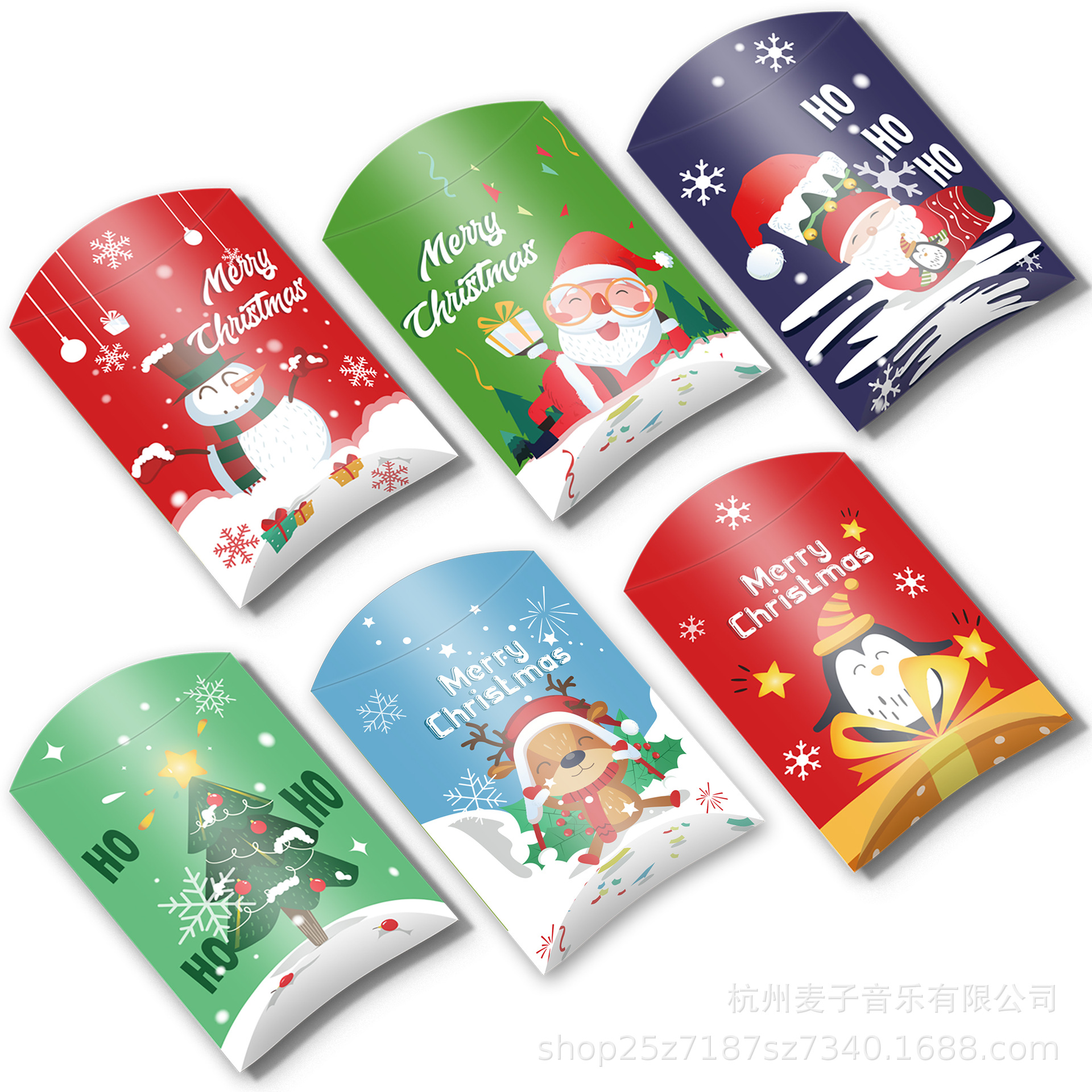 DC002亚马逊 圣诞节雪人老人圣诞树 派对礼品饼干巧克力 枕头纸盒