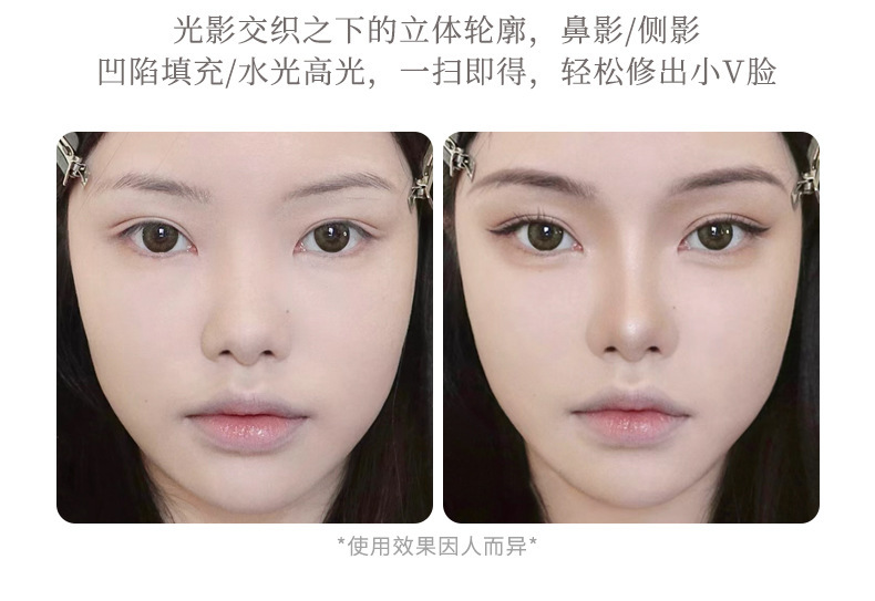 xixi depicts the shadow Contouring plate, the high-gloss contouring integrated plate, the matte brightening three-dimensional shadow comprehensive plate D854 Application Scenario
