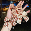 Milk tea, brand hairgrip with bow, hair rope, hair accessory, light luxury style, Korean style