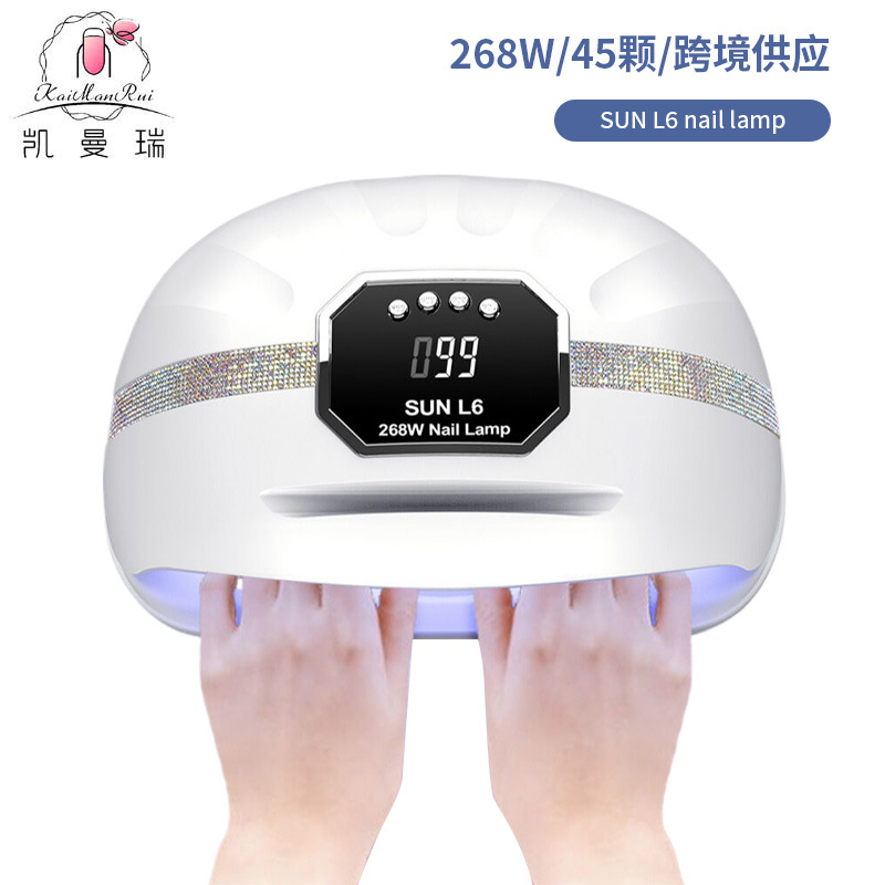 Lámpara de uñas 268W Lámpara para hornear de uñas de alta potencia, taladro, pegamento de esmalte de uñas inteligente de dos manos, lámpara de fototerapia, máquina de uñas para tienda de uñas