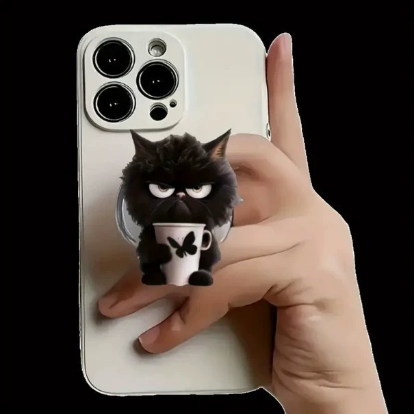 Роскошный держатель для мобильного телефона Cute Cat Light, легко носить с собой, поддержка мобильного телефона