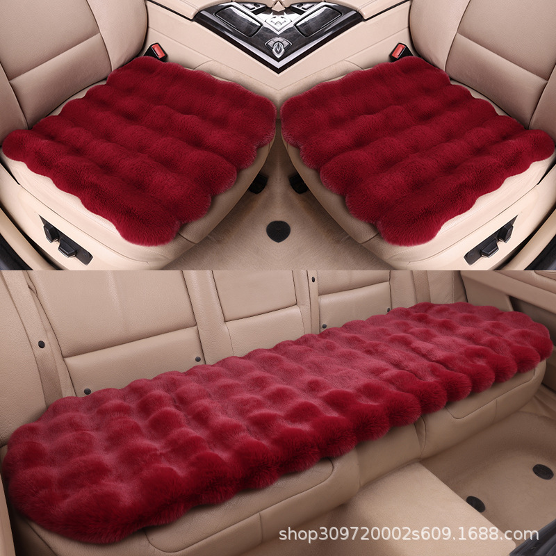 Plush cushion three-piece new bubble velvet car seat cushion thickened warm autumn and winter non-slip general car cushion