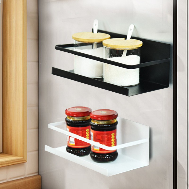 Estante magnético para refrigerador, sin necesidad de taladrar, estante móvil para especias, estante colgante lateral para refrigerador, estante de almacenamiento para utensilios de cocina