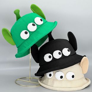 Cute and Funny Three-Eyed Big-Eared Fisherman Hat Manufacturer Versatile Fisherman Hat Sun Protection Basin Hat Factory