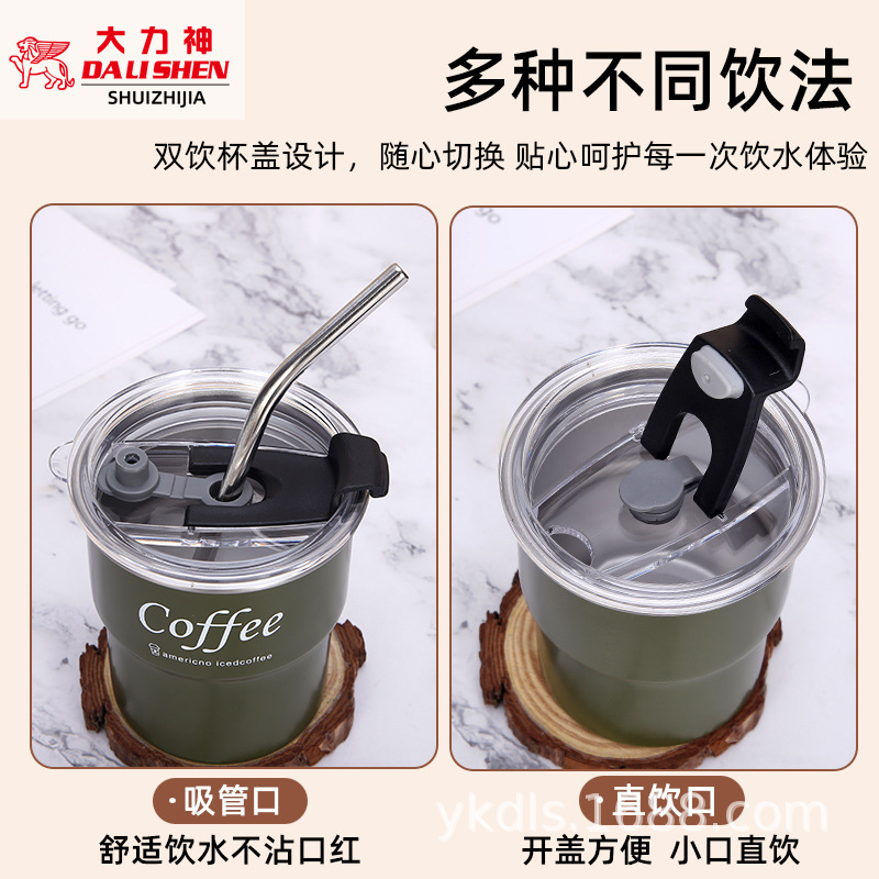 Taza de escalón de una sola capa para exteriores Taza de café de acero inoxidable 304 ins Vaso de cerveza de camping de borde rizado conveniente de alto valor