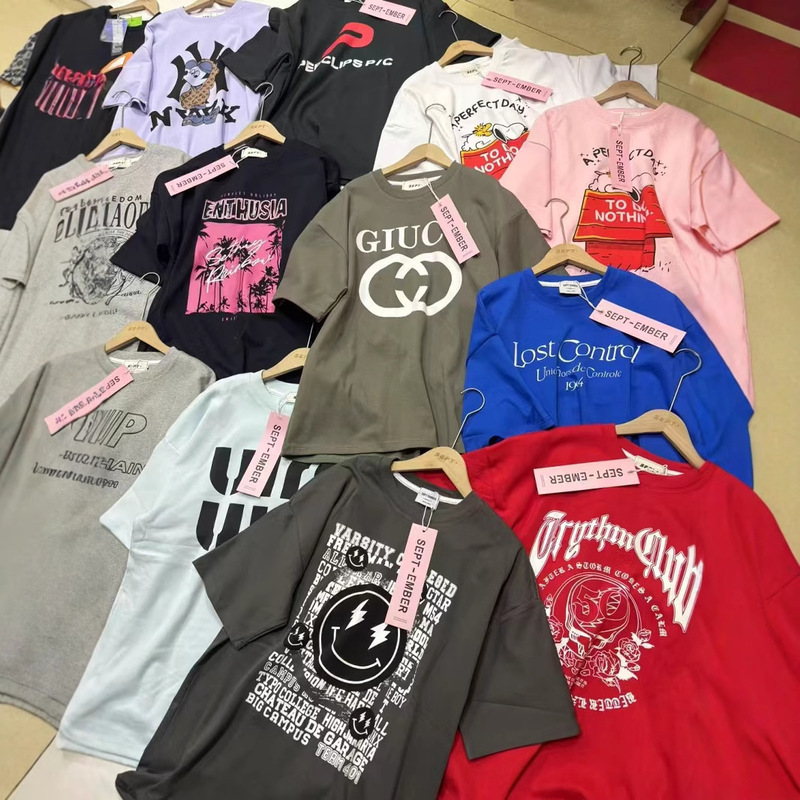 Girly Style Sequined Short-Sleeved T-Shirt 2026 Summer Street Stall Wholesale Breathable Loose Casual Versatile Women's Clothing Girly Style Sequined Short-Sleeved T-Shirt 2026 Summer Street Stall Wholesale Breathable Loose Casual Versatile Women's Clothing