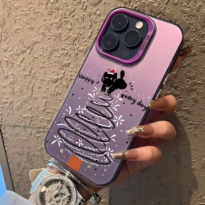 Nuevo gato Navidad para iphone16 funda para teléfono móvil Apple 15promax/14 anti-caída 13pro1 2/11x