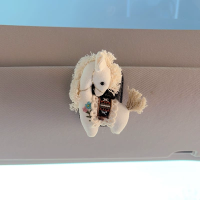 Holder Car Interior Accessories, Car Glasses Clip/Bill Clip - rich-horse-white-black-glasses-clip