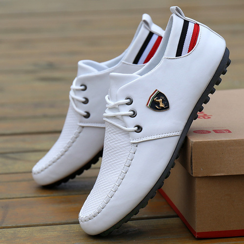 Spring and autumn men's casual shoes, small leather shoes, fashionable men's shoes, social men's minococcasin-minoccasin-style shoes, Korean shoes, men's small white shoes