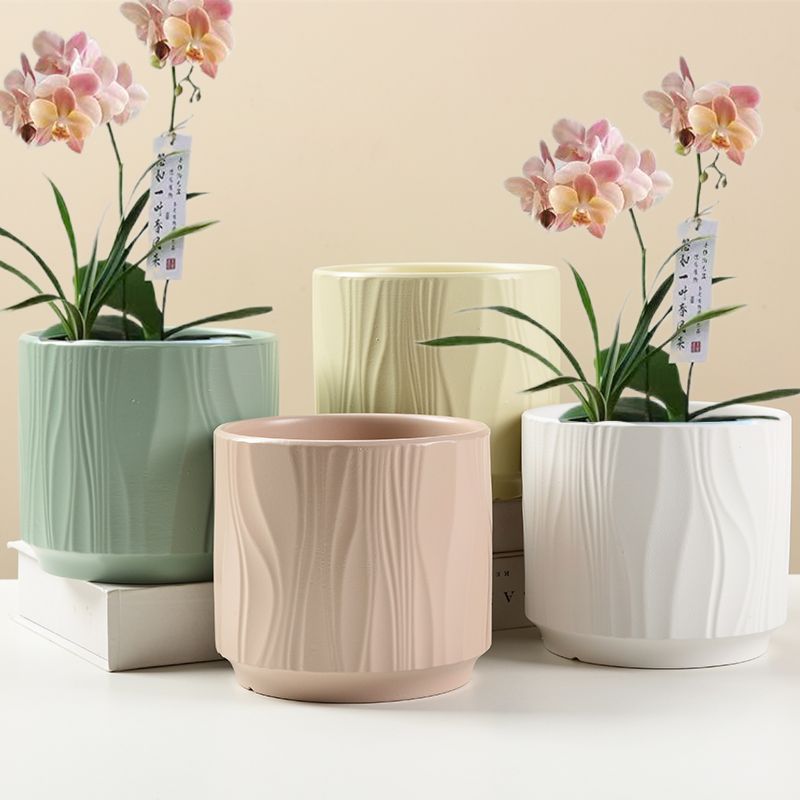 Simple Large Ceramic Flower Pot in Ins Style, High Aesthetic Value, Suitable for Home Use with Succulents, Phalaenopsis, Chlorophytum, and Pothos