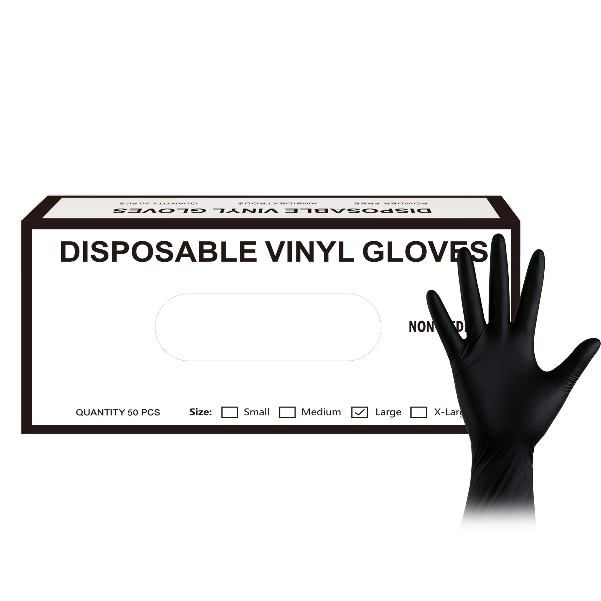 Guantes de bordado desechables 50 guantes de protección blancos y negros guantes de limpieza de látex de goma