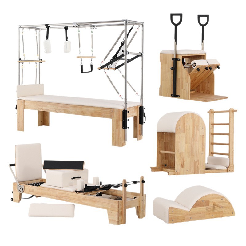 Pilates Core Bed Yoga Fitness Equipment Half-elevated 3 - in - 1 Barrel Stable Stable Chair Equipment Correction Set de 5 piezas