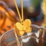 双层金色沙金葫芦锁骨链