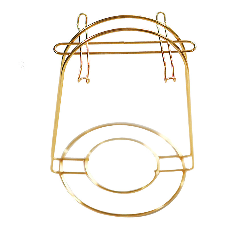 Taza de pájaro, taza de café, rack de almacenamiento, cesto de hierro forjado dorado, rack de drenaje, rack de plato de taza, taza de exhibición