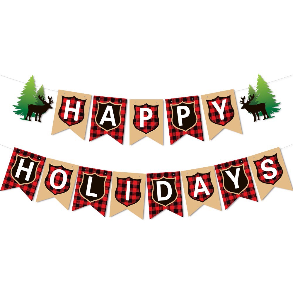 Nueva Navidad fiesta decoración tire bandera centro comercial atmósfera diseño feliz Navidad tirar bandera tirar flor