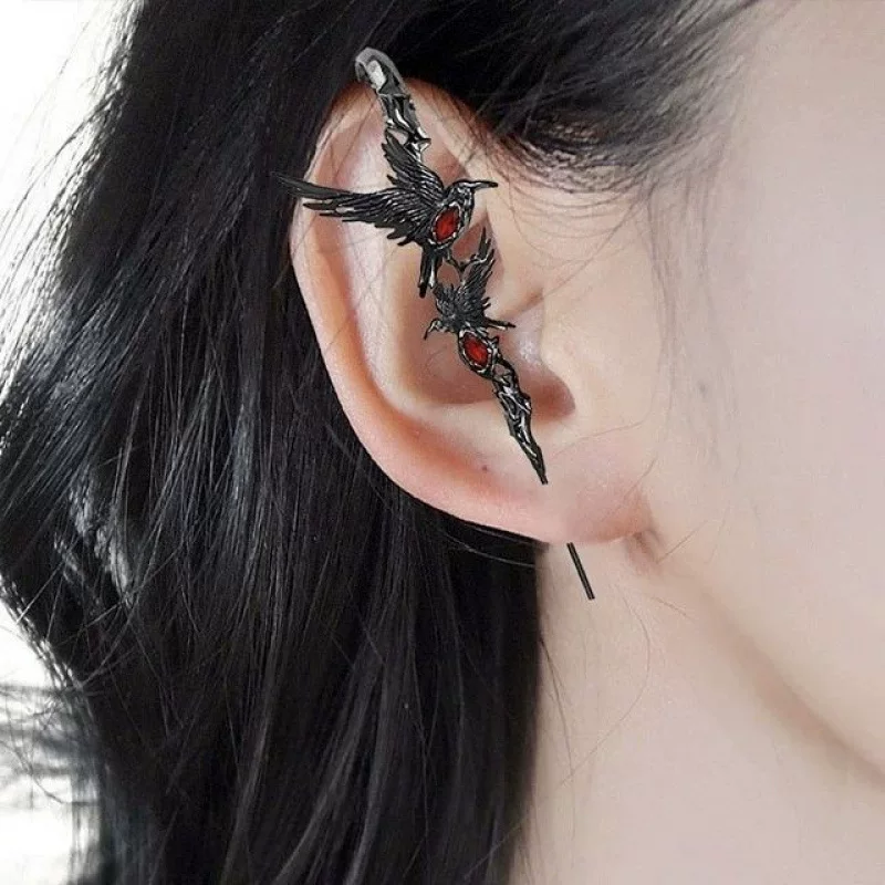 Серьги в стиле Thorn Series Light Luxury Dark Crow — цепочка украшение, сладкие и крутые одноразовые серьги, персонализированные серьги