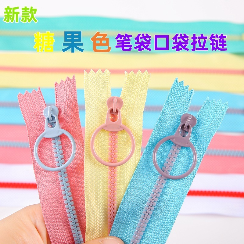 No.3 Resin Closed Tail Color Zipper Pencil Bag Handbag Small Bag Zipper DIY Handmade Bag Closed Tail Short Zipper