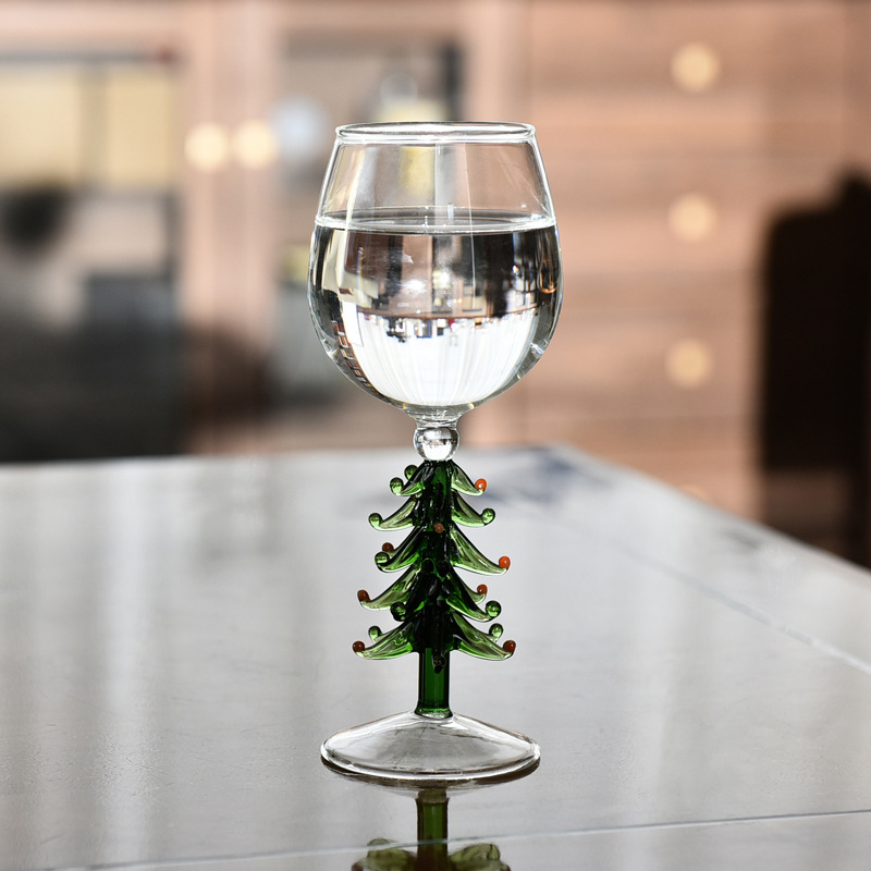 Estilo creativo ins vino vidrio Navidad vino vidrio hogar sala de estar copa de cristal árbol de Navidad vidrio champán