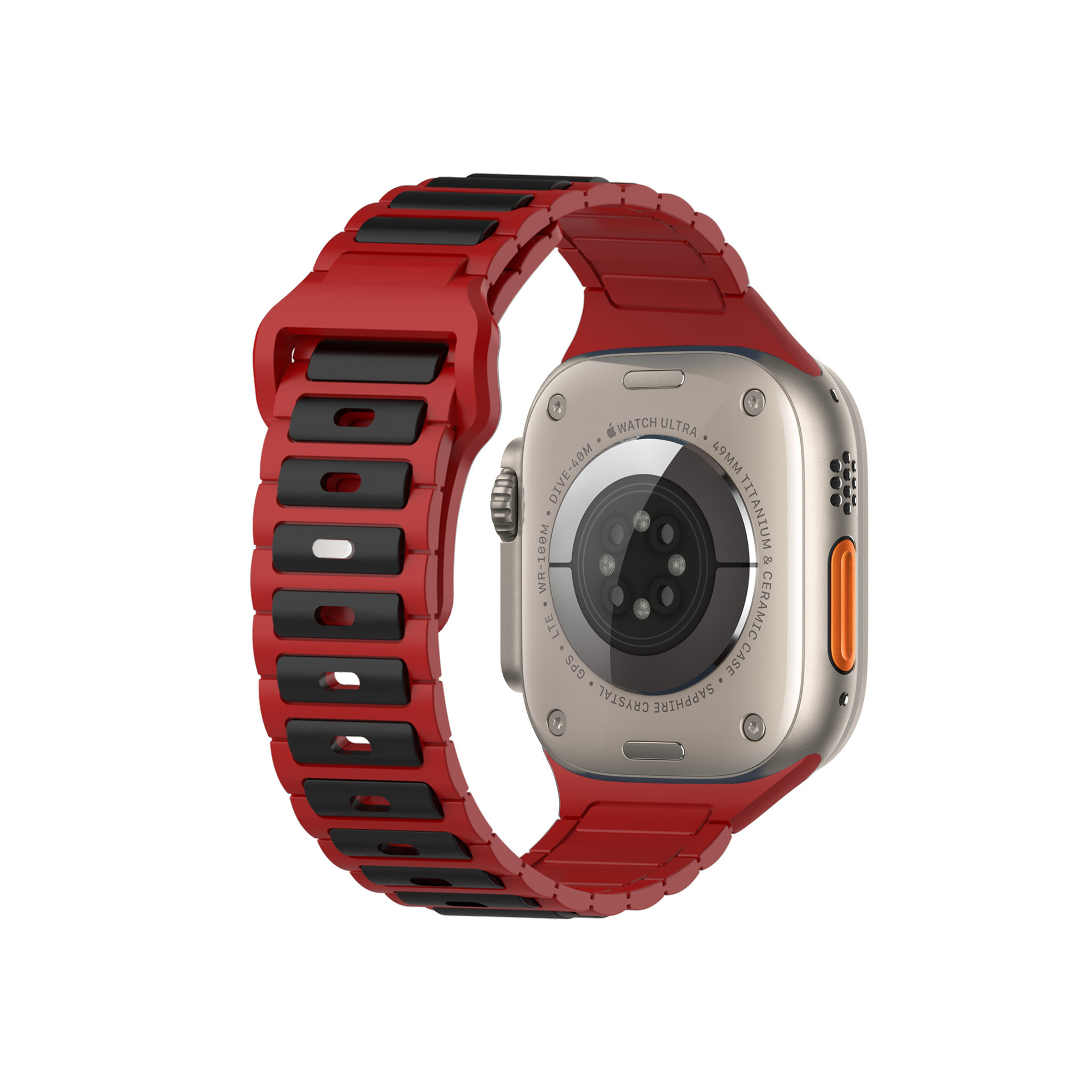 This is a three-bead dual-color silicone watch strap suitable for Apple Watch S10 undefined