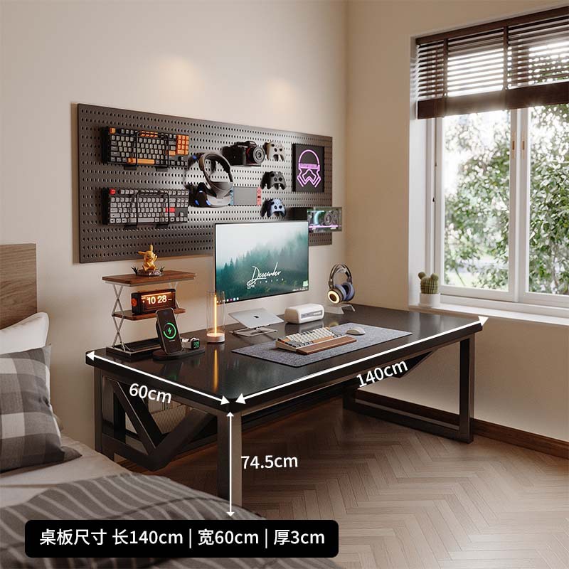 [싱글테이블-30MM두께 데스크탑] 블랙 140*60cm